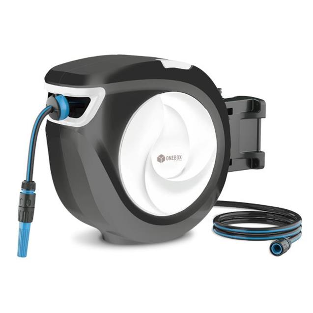 Soporte Enrollador Onebox C/Manguera 30m Y Pico- Retorno Lento (OB-MRA30)
